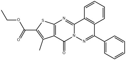 ethyl 9-methyl-8-oxo-5-phenyl-8H-thieno[2',3':4,5]pyrimido[2,1-a]phthalazine-10-carboxylate 结构式