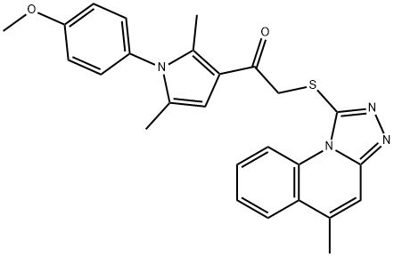 1-[1-(4-methoxyphenyl)-2,5-dimethyl-1H-pyrrol-3-yl]-2-[(5-methyl[1,2,4]triazolo[4,3-a]quinolin-1-yl)sulfanyl]ethanone 结构式