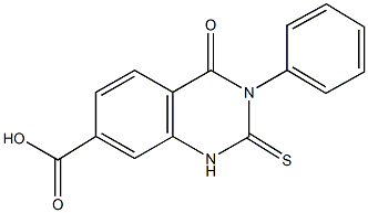 4-氧代-3-苯基-2-硫烷基-3,4-二氢喹唑啉-7-羧酸 结构式