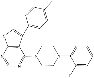 4-[4-(2-fluorophenyl)-1-piperazinyl]-5-(4-methylphenyl)thieno[2,3-d]pyrimidine 结构式