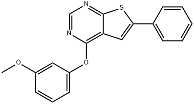 4-(3-methoxyphenoxy)-6-phenylthieno[2,3-d]pyrimidine 结构式