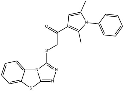 1-(2,5-dimethyl-1-phenyl-1H-pyrrol-3-yl)-2-([1,2,4]triazolo[3,4-b][1,3]benzothiazol-3-ylsulfanyl)ethanone 结构式