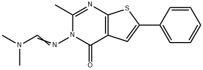 N,N-dimethyl-N'-(2-methyl-4-oxo-6-phenylthieno[2,3-d]pyrimidin-3(4H)-yl)imidoformamide 结构式