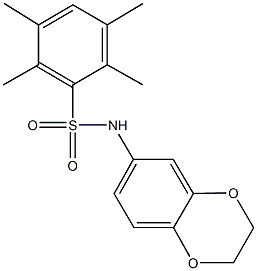 N-(2,3-dihydro-1,4-benzodioxin-6-yl)-2,3,5,6-tetramethylbenzenesulfonamide 结构式