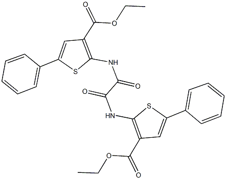 ethyl 2-{[{[3-(ethoxycarbonyl)-5-phenyl-2-thienyl]amino}(oxo)acetyl]amino}-5-phenyl-3-thiophenecarboxylate 结构式