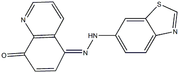 5,8-quinolinedione 5-(1,3-benzothiazol-6-ylhydrazone) 结构式