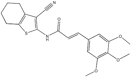 N-(3-cyano-4,5,6,7-tetrahydro-1-benzothien-2-yl)-3-(3,4,5-trimethoxyphenyl)acrylamide 结构式