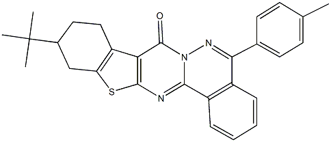 11-tert-butyl-5-(4-methylphenyl)-9,10,11,12-tetrahydro-8H-[1]benzothieno[2',3':4,5]pyrimido[2,1-a]phthalazin-8-one 结构式