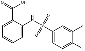 2-(4-氟-3-甲基苯磺酰胺)苯甲酸 结构式