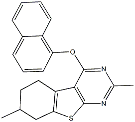 2,7-dimethyl-5,6,7,8-tetrahydro[1]benzothieno[2,3-d]pyrimidin-4-yl 1-naphthyl ether 结构式