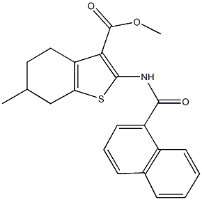 methyl 6-methyl-2-(1-naphthoylamino)-4,5,6,7-tetrahydro-1-benzothiophene-3-carboxylate 结构式