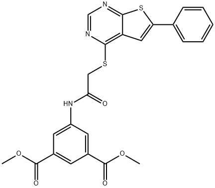 dimethyl 5-({[(6-phenylthieno[2,3-d]pyrimidin-4-yl)sulfanyl]acetyl}amino)isophthalate 结构式