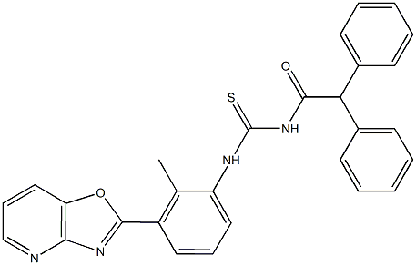 N-(diphenylacetyl)-N'-(2-methyl-3-[1,3]oxazolo[4,5-b]pyridin-2-ylphenyl)thiourea 结构式