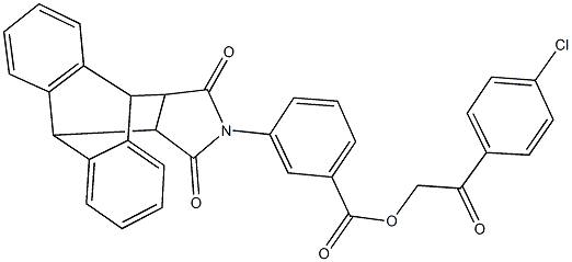 2-(4-chlorophenyl)-2-oxoethyl 3-(16,18-dioxo-17-azapentacyclo[6.6.5.0~2,7~.0~9,14~.0~15,19~]nonadeca-2,4,6,9,11,13-hexaen-17-yl)benzoate 结构式
