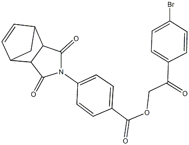 2-(4-bromophenyl)-2-oxoethyl 4-(3,5-dioxo-4-azatricyclo[5.2.1.0~2,6~]dec-8-en-4-yl)benzoate 结构式