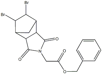 benzyl (8,9-dibromo-3,5-dioxo-4-azatricyclo[5.2.1.0~2,6~]dec-4-yl)acetate 结构式