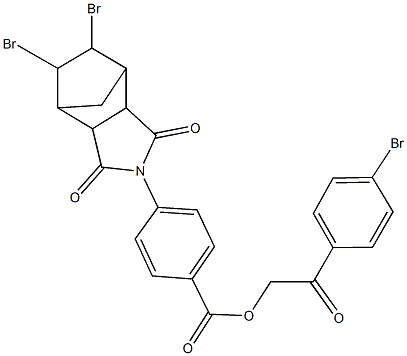 2-(4-bromophenyl)-2-oxoethyl 4-(8,9-dibromo-3,5-dioxo-4-azatricyclo[5.2.1.0~2,6~]dec-4-yl)benzoate 结构式