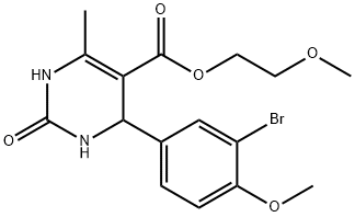 2-methoxyethyl 4-(3-bromo-4-methoxyphenyl)-6-methyl-2-oxo-1,2,3,4-tetrahydro-5-pyrimidinecarboxylate 结构式