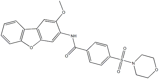 N-(2-methoxydibenzo[b,d]furan-3-yl)-4-(4-morpholinylsulfonyl)benzamide 结构式