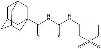 N-(1-adamantylcarbonyl)-N'-(1,1-dioxidotetrahydro-3-thienyl)thiourea 结构式