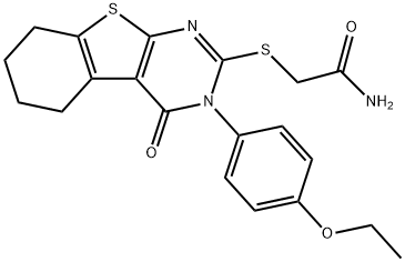 2-{[3-(4-ethoxyphenyl)-4-oxo-3,4,5,6,7,8-hexahydro[1]benzothieno[2,3-d]pyrimidin-2-yl]sulfanyl}acetamide 结构式