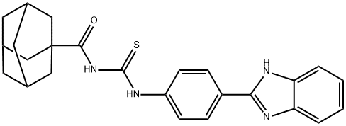 N-(1-adamantylcarbonyl)-N'-[4-(1H-benzimidazol-2-yl)phenyl]thiourea 结构式