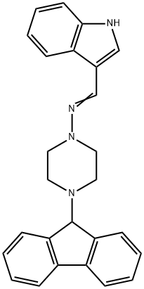 4-(9H-fluoren-9-yl)-N-(1H-indol-3-ylmethylene)-1-piperazinamine 结构式