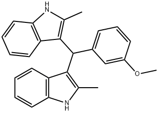 3-[(3-methoxyphenyl)(2-methyl-1H-indol-3-yl)methyl]-2-methyl-1H-indole 结构式
