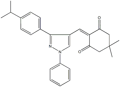 2-{[3-(4-isopropylphenyl)-1-phenyl-1H-pyrazol-4-yl]methylene}-5,5-dimethyl-1,3-cyclohexanedione 结构式