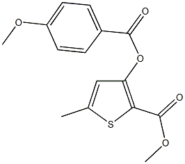 methyl 3-[(4-methoxybenzoyl)oxy]-5-methyl-2-thiophenecarboxylate 结构式