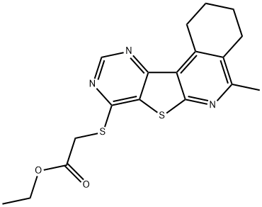 ethyl [(5-methyl-1,2,3,4-tetrahydropyrimido[4',5':4,5]thieno[2,3-c]isoquinolin-8-yl)sulfanyl]acetate 结构式