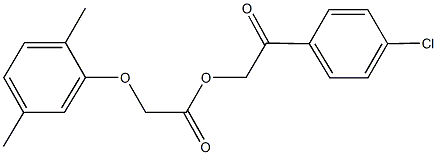 2-(4-chlorophenyl)-2-oxoethyl (2,5-dimethylphenoxy)acetate 结构式