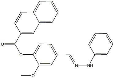 2-methoxy-4-(2-phenylcarbohydrazonoyl)phenyl 2-naphthoate 结构式