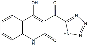 4-hydroxy-3-(1H-tetraazol-5-ylcarbonyl)-2(1H)-quinolinone 结构式