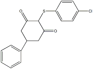 2-[(4-chlorophenyl)sulfanyl]-5-phenyl-1,3-cyclohexanedione 结构式