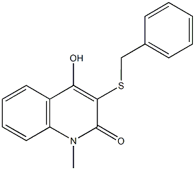 3-(benzylsulfanyl)-4-hydroxy-1-methyl-2(1H)-quinolinone 结构式