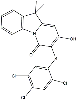 8-hydroxy-10,10-dimethyl-7-[(2,4,5-trichlorophenyl)sulfanyl]pyrido[1,2-a]indol-6(10H)-one 结构式