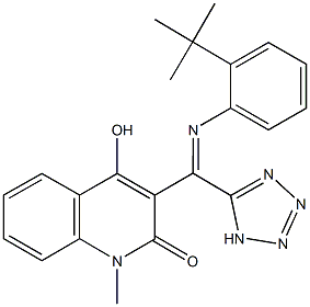 3-[[(2-tert-butylphenyl)imino](1H-tetraazol-5-yl)methyl]-4-hydroxy-1-methyl-2(1H)-quinolinone 结构式