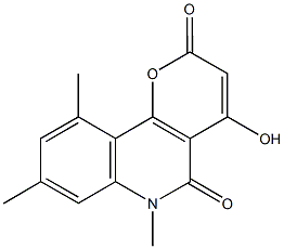 4-hydroxy-6,8,10-trimethyl-2H-pyrano[3,2-c]quinoline-2,5(6H)-dione 结构式