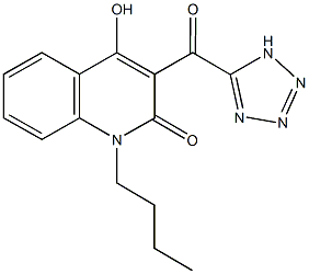 1-butyl-4-hydroxy-3-(1H-tetraazol-5-ylcarbonyl)-2(1H)-quinolinone 结构式