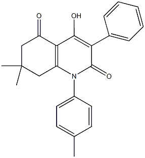 4-hydroxy-7,7-dimethyl-1-(4-methylphenyl)-3-phenyl-7,8-dihydro-2,5(1H,6H)-quinolinedione 结构式