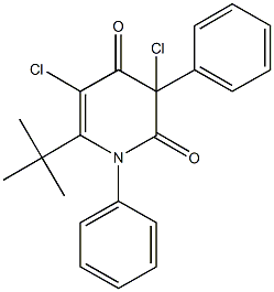 6-tert-butyl-3,5-dichloro-1,3-diphenyl-2,4(1H,3H)-pyridinedione 结构式