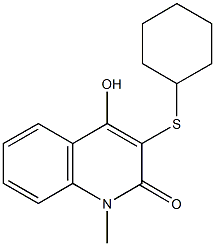 3-(cyclohexylsulfanyl)-4-hydroxy-1-methyl-2(1H)-quinolinone 结构式