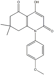 4-hydroxy-1-(4-methoxyphenyl)-7,7-dimethyl-7,8-dihydro-2,5(1H,6H)-quinolinedione 结构式