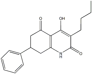 3-butyl-4-hydroxy-7-phenyl-7,8-dihydro-2,5(1H,6H)-quinolinedione 结构式