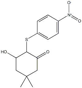 3-hydroxy-2-({4-nitrophenyl}sulfanyl)-5,5-dimethylcyclohexanone 结构式