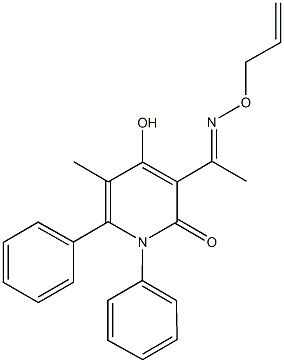 3-[N-(allyloxy)ethanimidoyl]-4-hydroxy-5-methyl-1,6-diphenyl-2(1H)-pyridinone 结构式