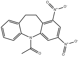 5-acetyl-1,3-bisnitro-10,11-dihydro-5H-dibenzo[b,f]azepine 结构式