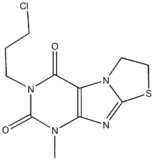 3-(3-chloropropyl)-1-methyl-6,7-dihydro[1,3]thiazolo[2,3-f]purine-2,4(1H,3H)-dione 结构式