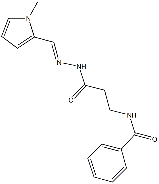 N-(3-{2-[(1-methyl-1H-pyrrol-2-yl)methylene]hydrazino}-3-oxopropyl)benzamide 结构式